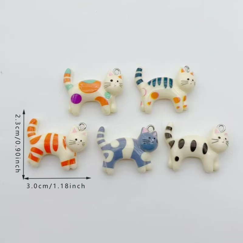 10pcs resin cartoon cat animal - Drop Earrings บทวิจารณ์และราคา