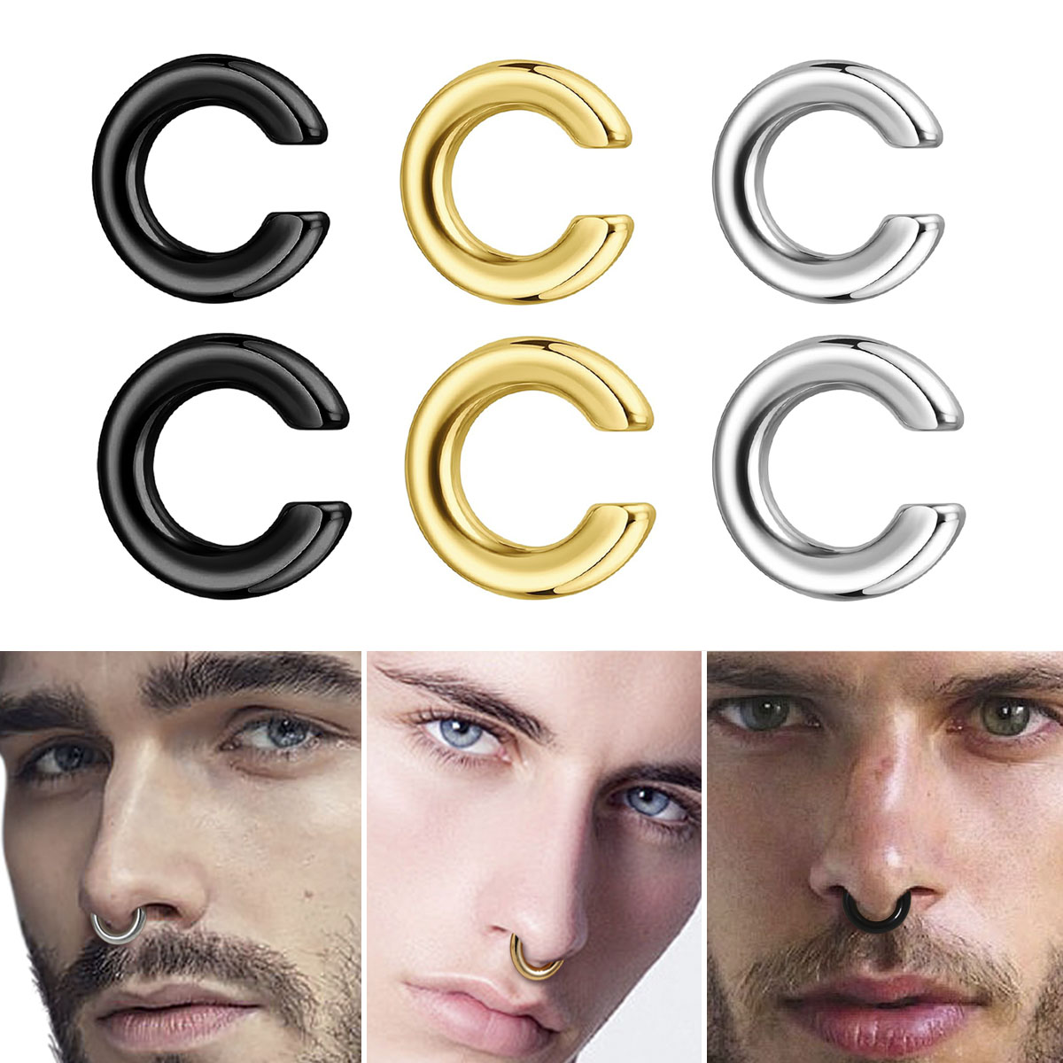 1pc Exaggerated c-Shaped Non-P - Ear Cuff No Piercing บทวิจารณ์และราคา