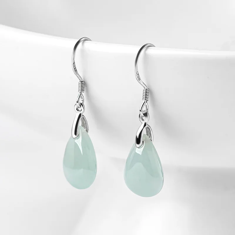 Burmese Jade Water Drop Earrin - Luxury Gifts Jewelry & Watches Namfleg Mostar บทวิจารณ์และราคา