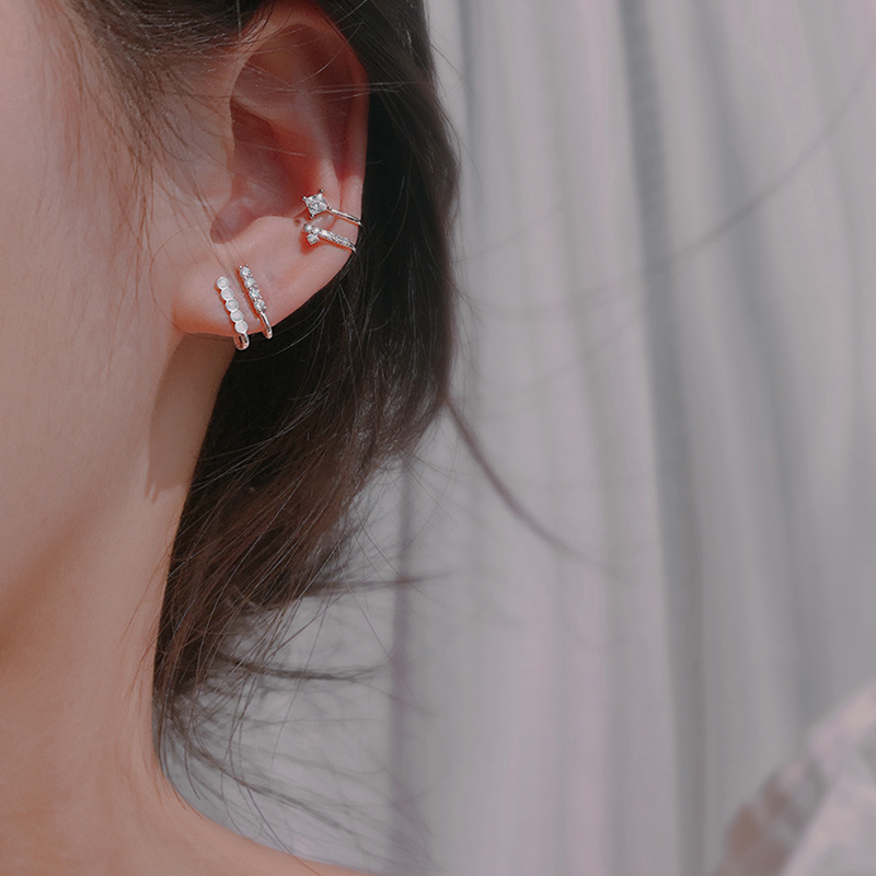 925 Sterling Silver Asymmetric - Ear Cuff No Piercing บทวิจารณ์และราคา