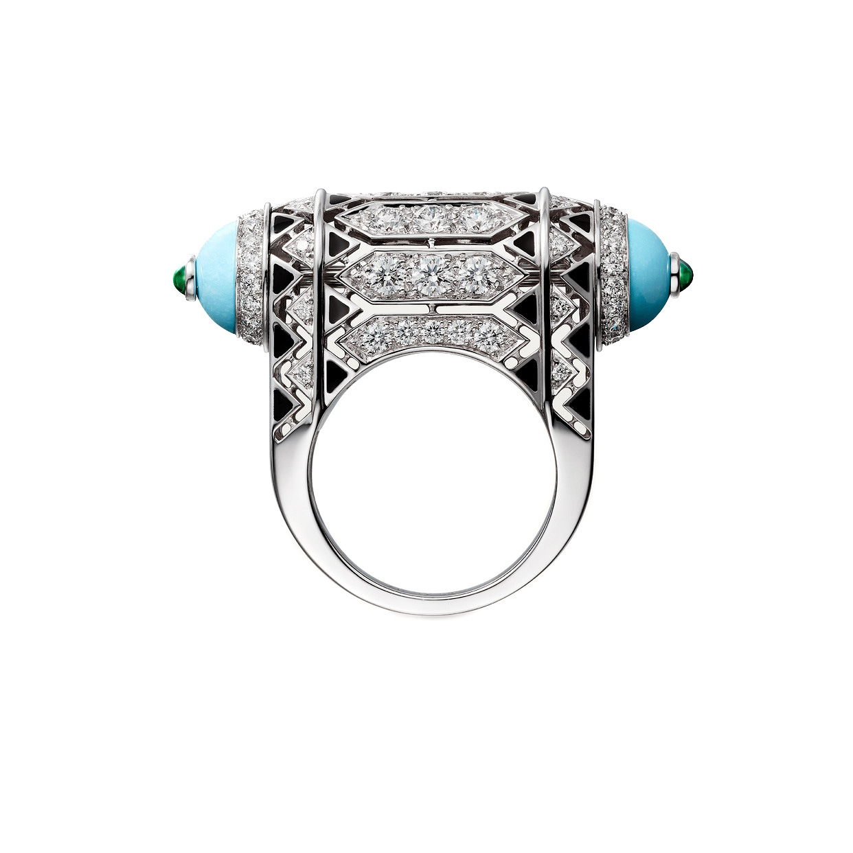 KQDANCE  Hand Make 925 Sterlin - Turquoise Stone Ring บทวิจารณ์และราคา
