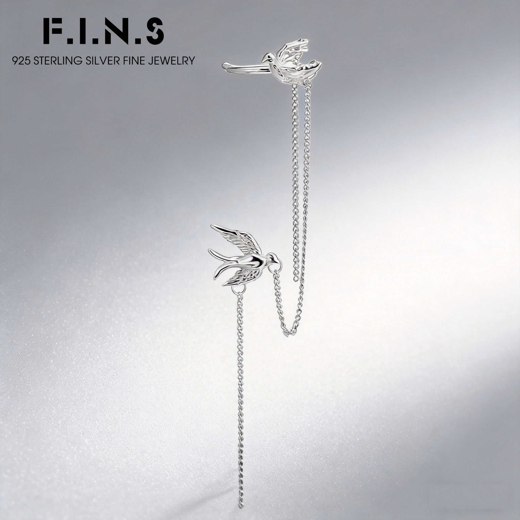 F.I.N.S Bird-Shaped S925 Sterl - Ear Cuff No Piercing บทวิจารณ์และราคา