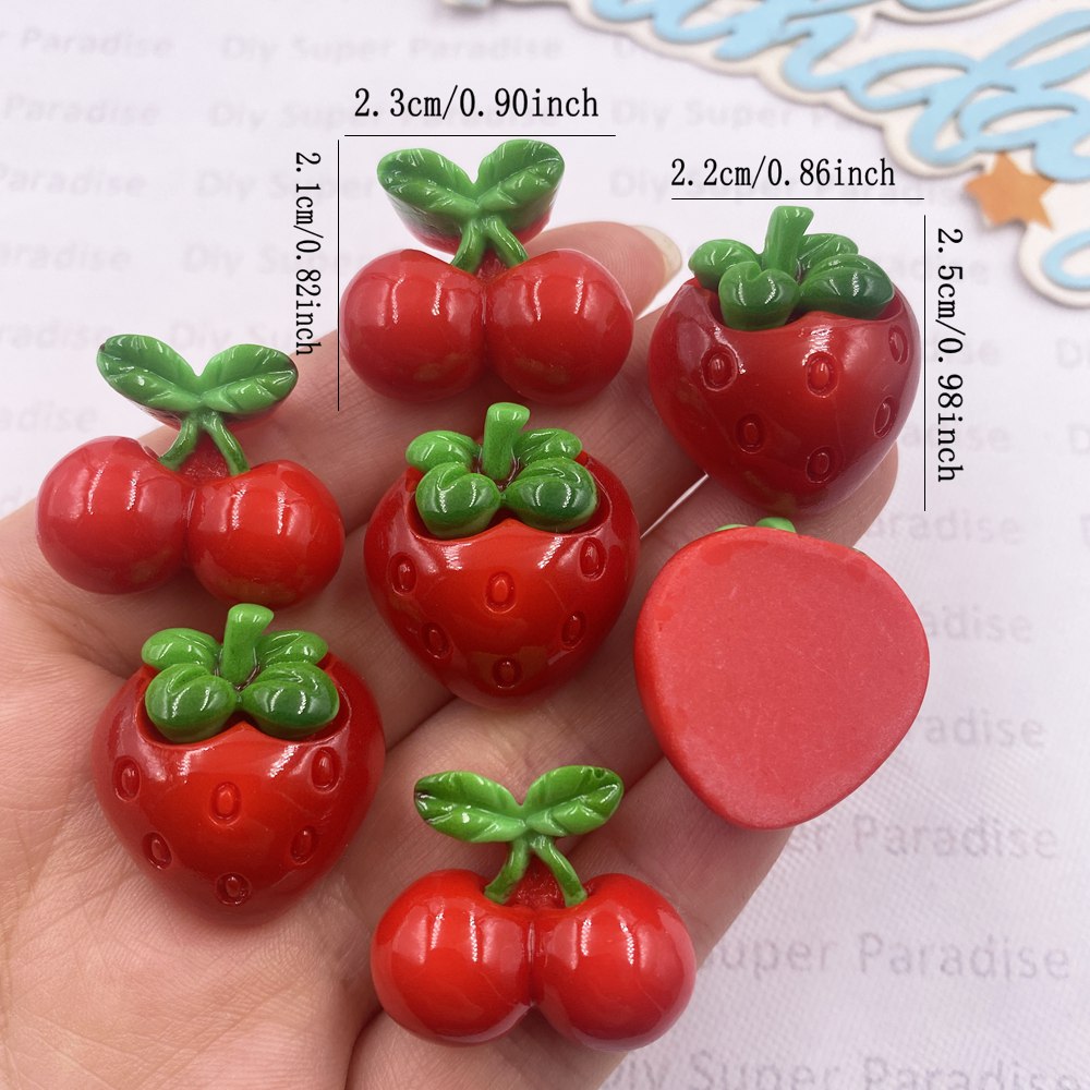 8PCS Resin Kawaii Colorful Red - Paradise Jewelry & Watches Llc Miami Photos บทวิจารณ์และราคา