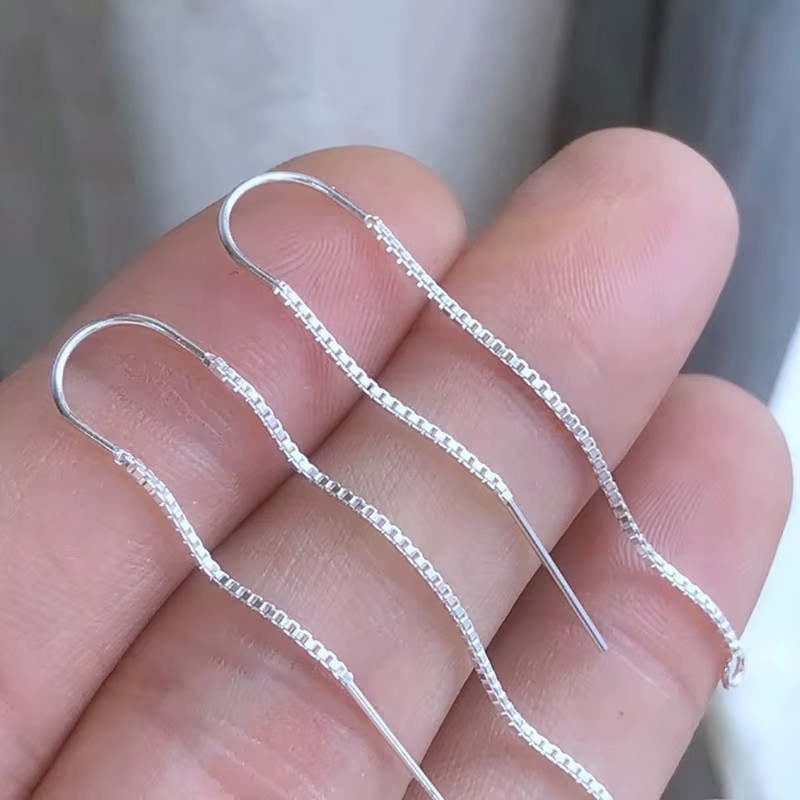 925 Silver Earrings U-Threader - Drop Earrings บทวิจารณ์และราคา
