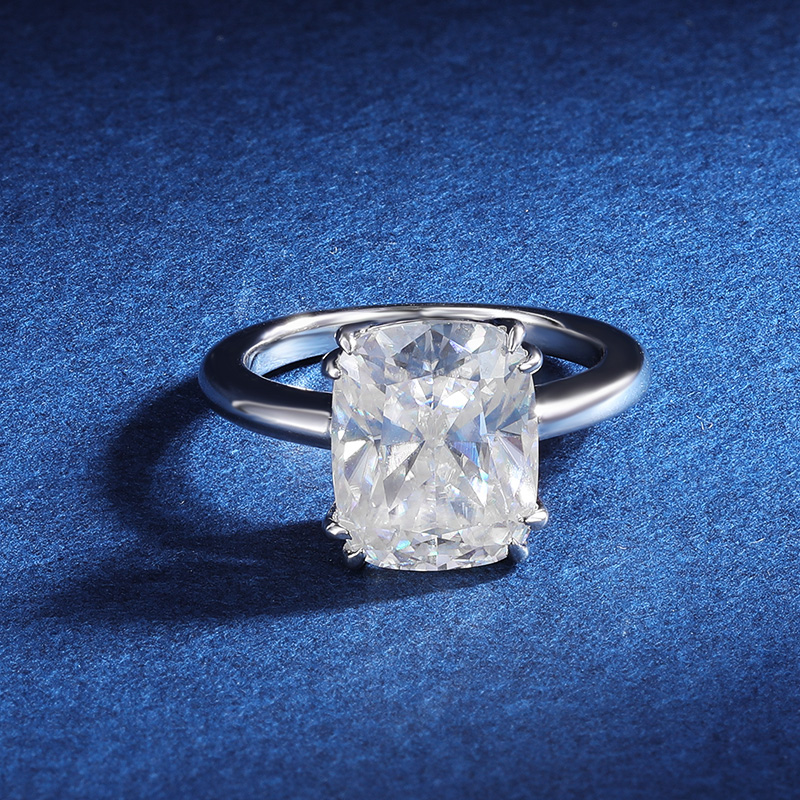 TBCYD 4CT 8*10MM D Color Cushi - Moissanite Ring บทวิจารณ์และราคา