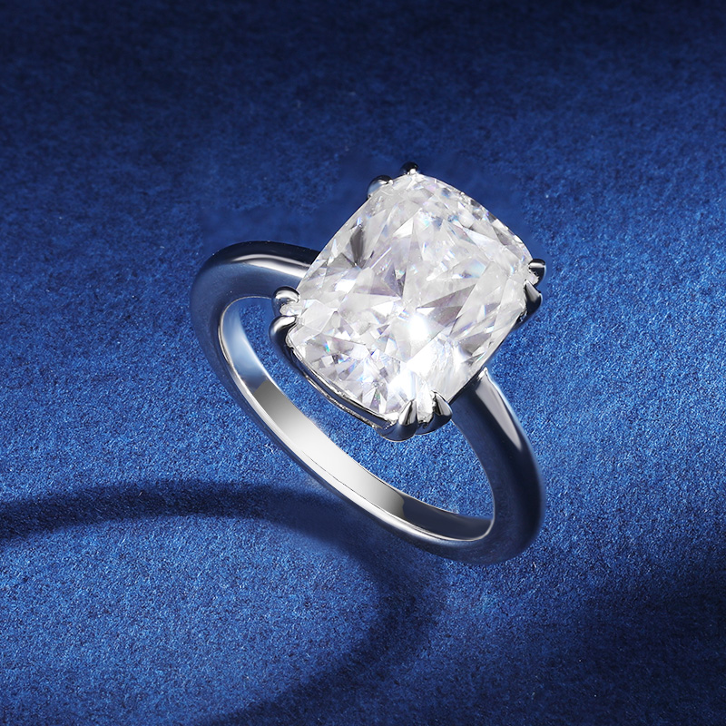 TBCYD 4CT 8*10MM D Color Cushi - Moissanite Ring บทวิจารณ์และราคา