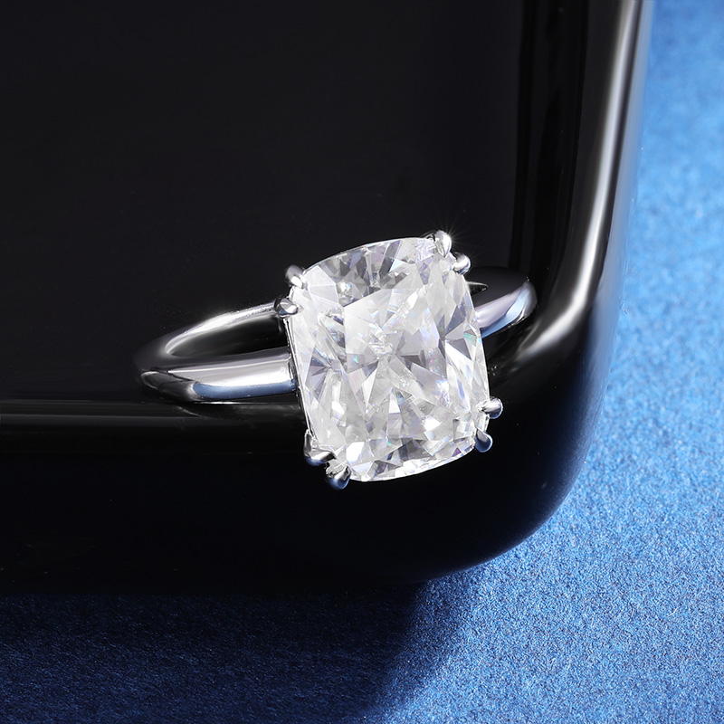 TBCYD 4CT 8*10MM D Color Cushi - Moissanite Ring บทวิจารณ์และราคา
