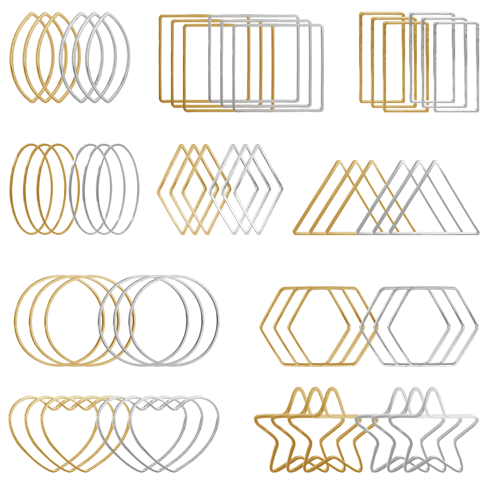 20Pcs Gold Silver Hollow Frame - Drop Earrings บทวิจารณ์และราคา