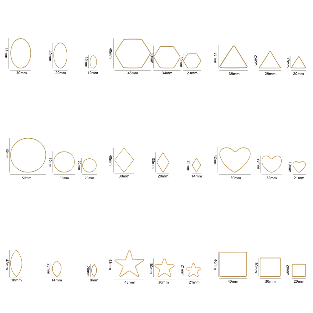 20Pcs Gold Silver Hollow Frame - Drop Earrings บทวิจารณ์และราคา