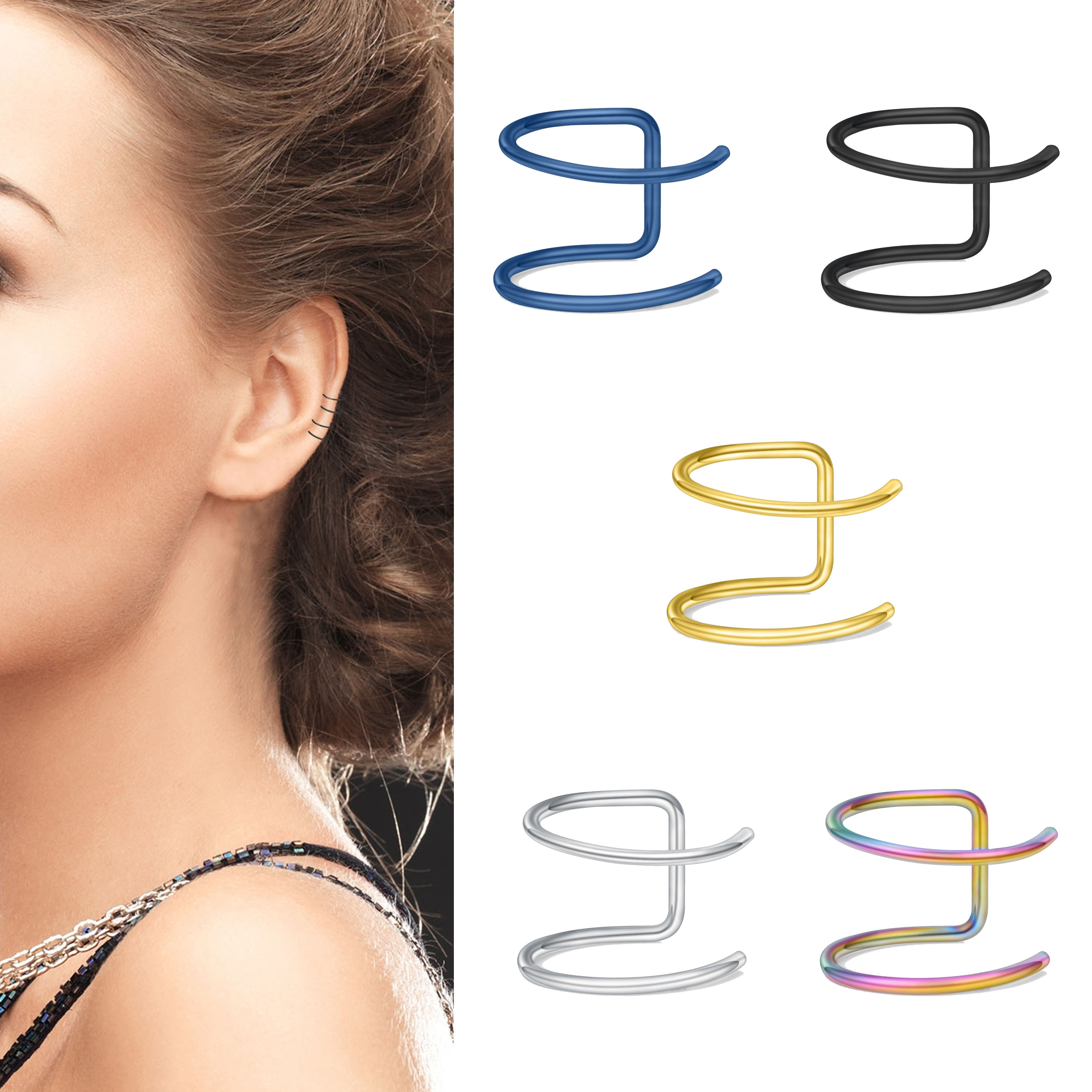 2pcs New No-Piercing Ear Cuffs - Ear Cuff No Piercing บทวิจารณ์และราคา
