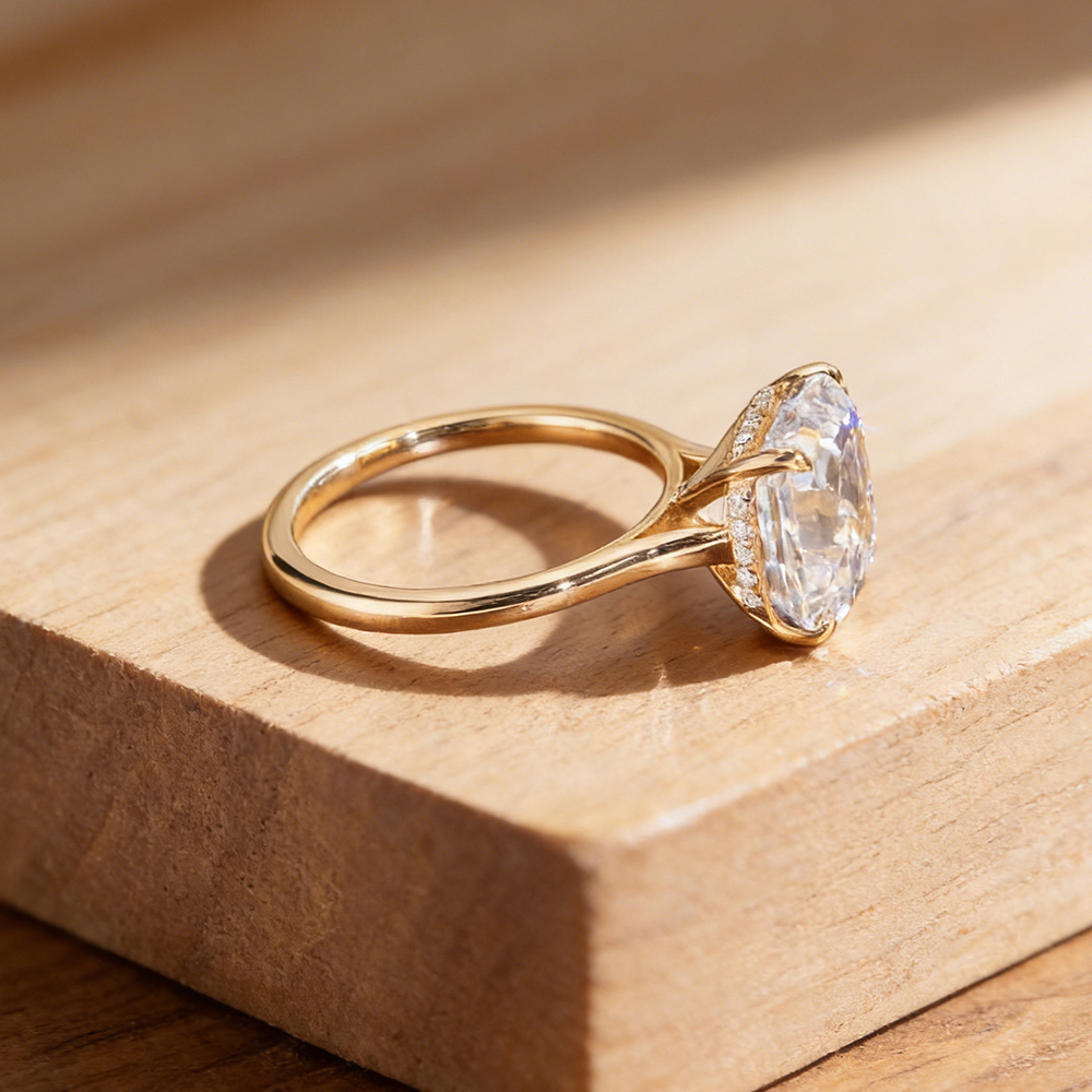 EWYA Asscher Cut 1/2/3/5CT 3EX - Moissanite Ring บทวิจารณ์และราคา