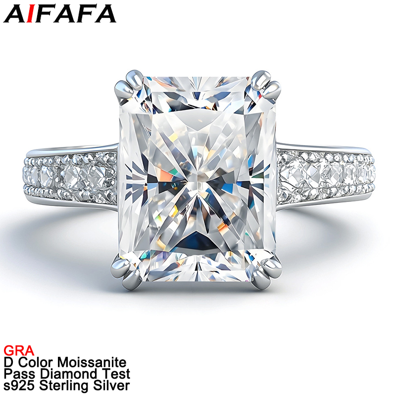 4 Carat Radiant Cut Moissanite - Moissanite Ring บทวิจารณ์และราคา