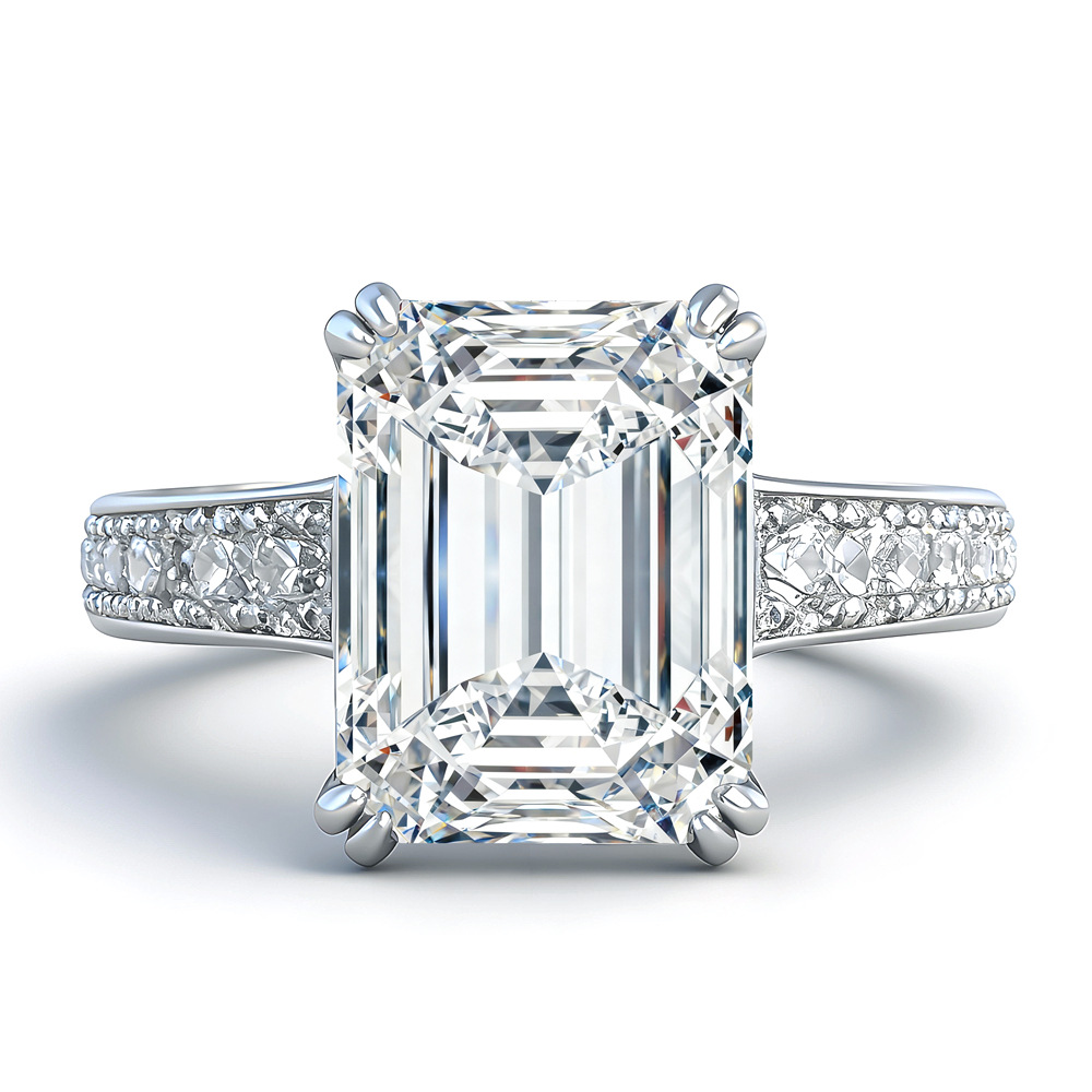 4 Carat Radiant Cut Moissanite - Moissanite Ring บทวิจารณ์และราคา