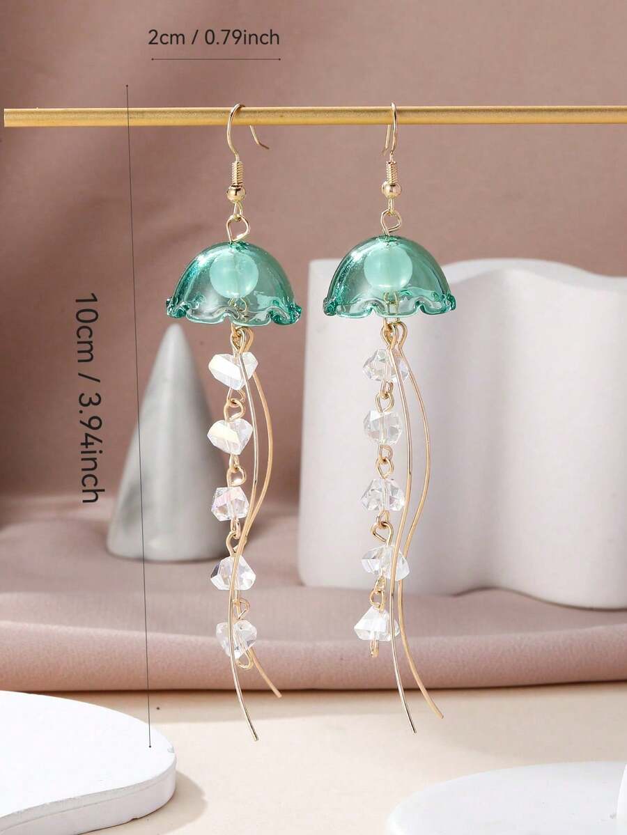 Seafoam Blue Jellyfish Drop Ea - Drop Earrings บทวิจารณ์และราคา