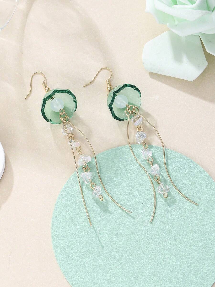 Seafoam Blue Jellyfish Drop Ea - Drop Earrings บทวิจารณ์และราคา