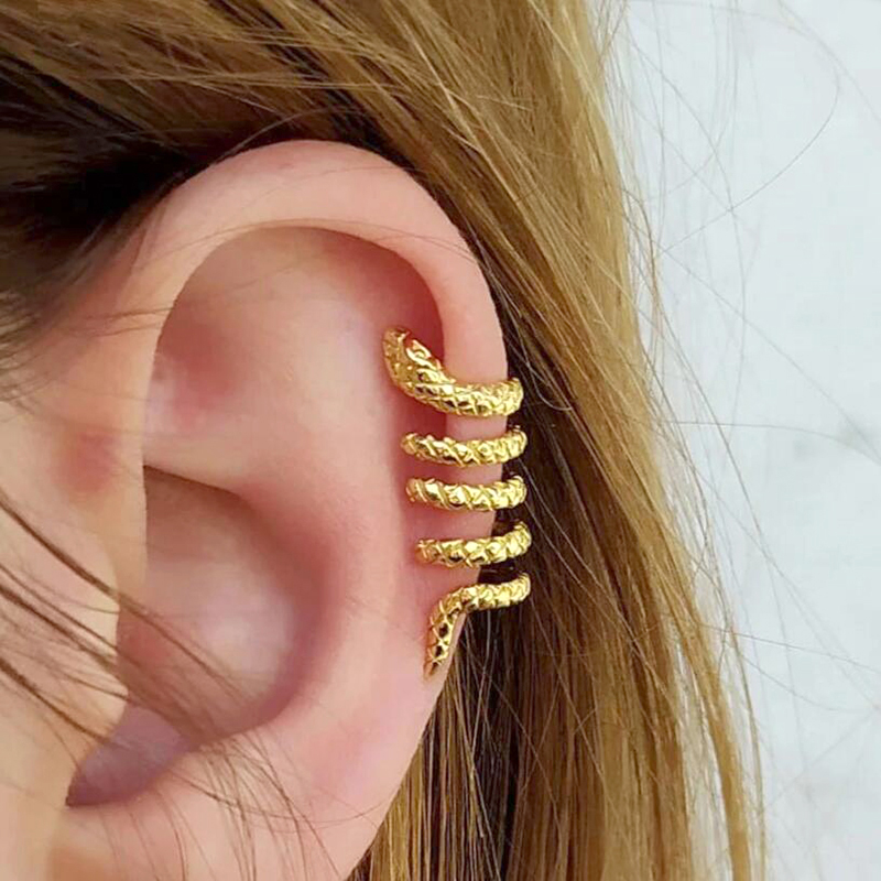 1PC Plated 24K Gold Vintage Cr - Ear Cuff No Piercing บทวิจารณ์และราคา
