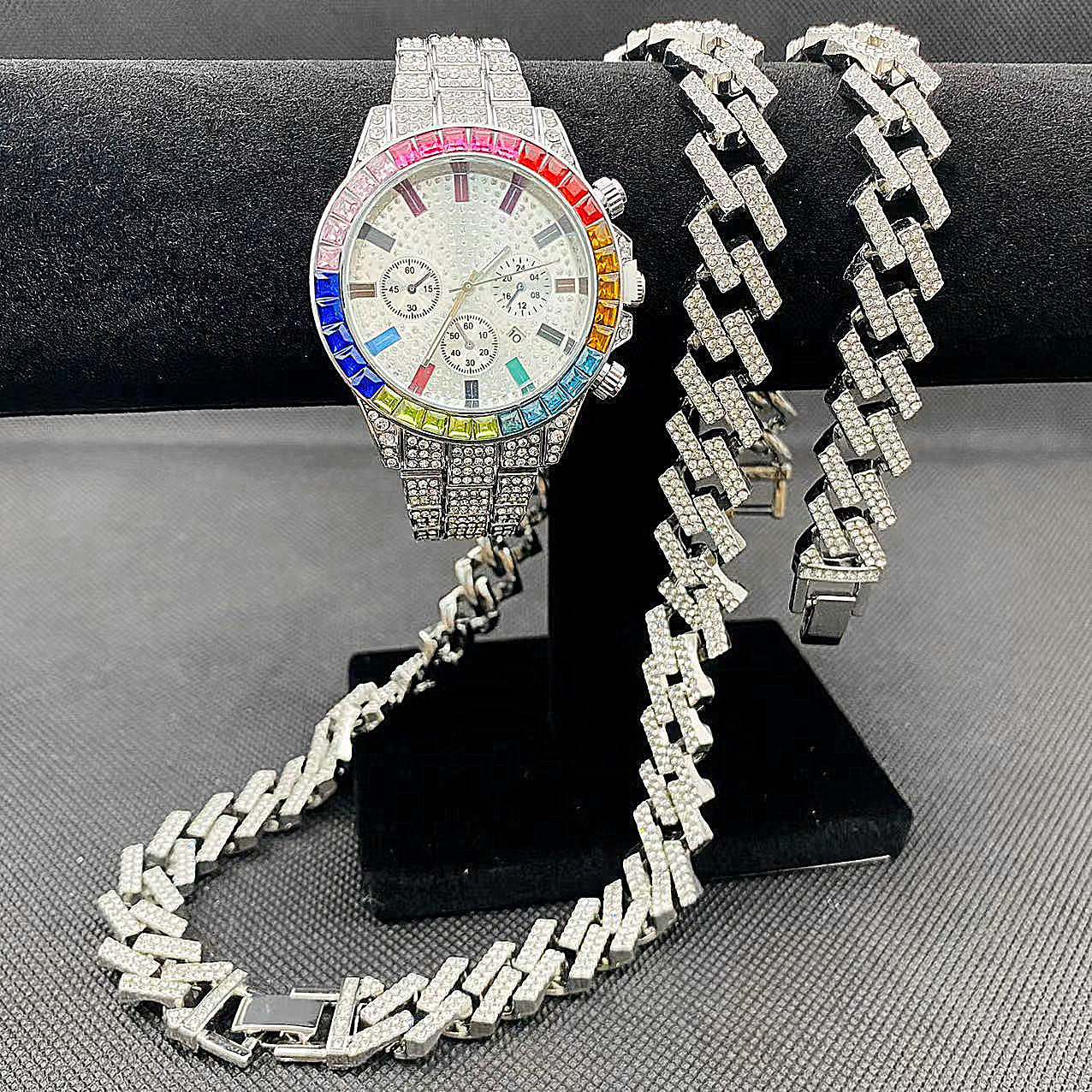 3PCS Hip Hop Mens Women Jewelr - Best Jewelry Watches For Men บทวิจารณ์และราคา