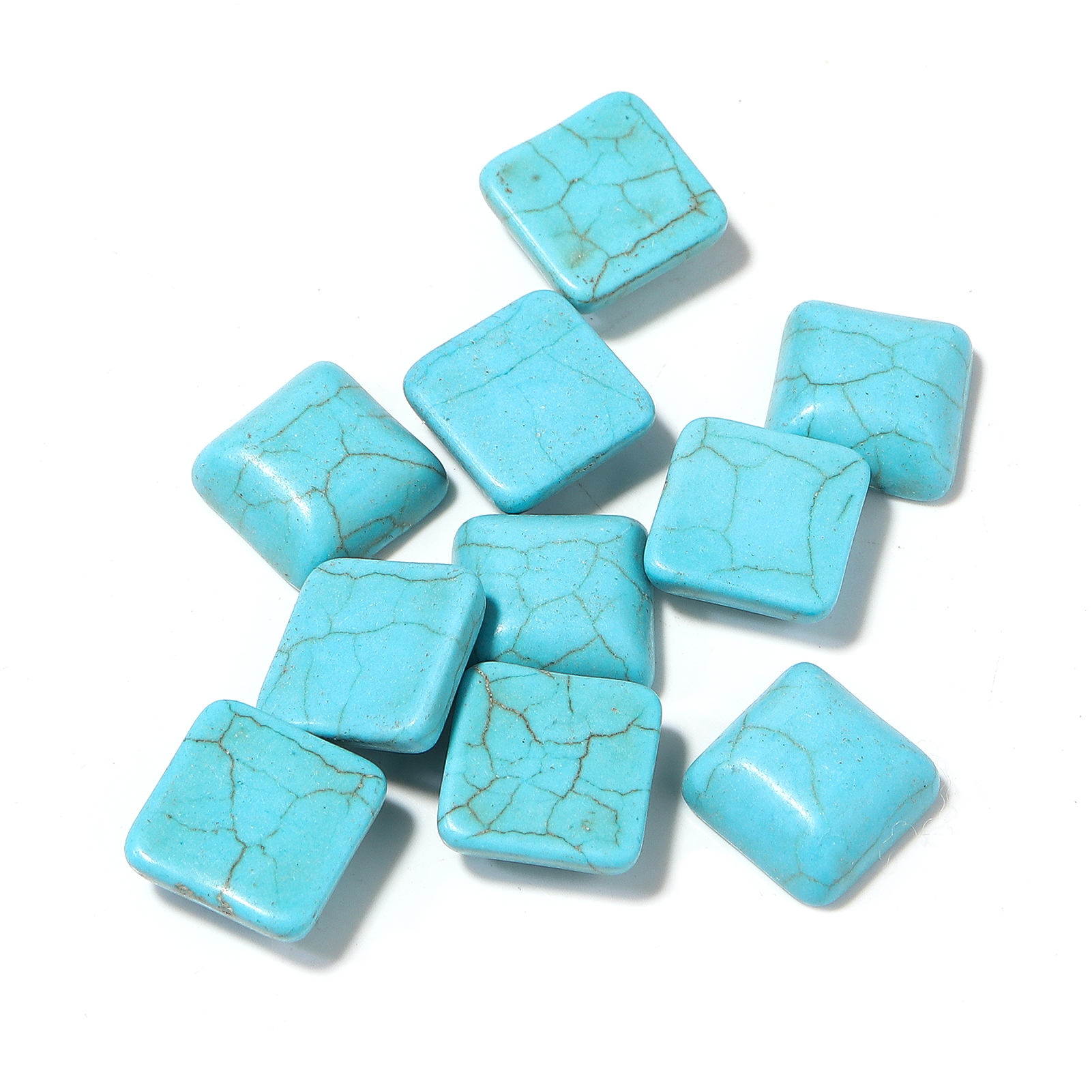 10pcs/lot 6-25mm Square Flat B - Turquoise Stone Ring บทวิจารณ์และราคา