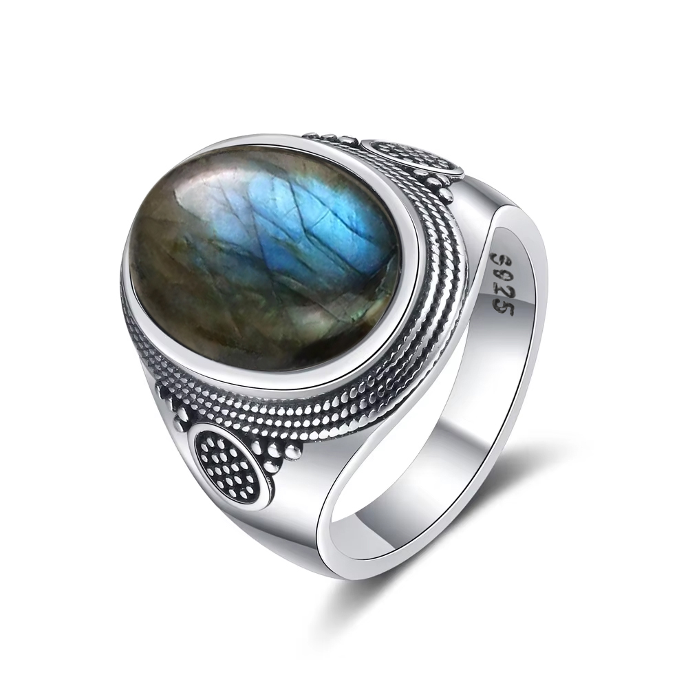 Vintage S925 Sterling Silver 1 - Turquoise Stone Ring บทวิจารณ์และราคา