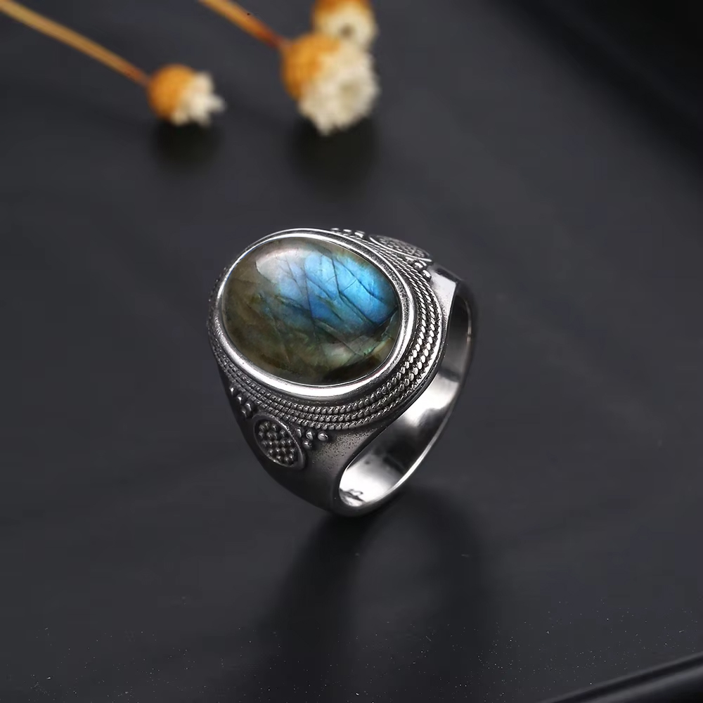Vintage S925 Sterling Silver 1 - Turquoise Stone Ring บทวิจารณ์และราคา