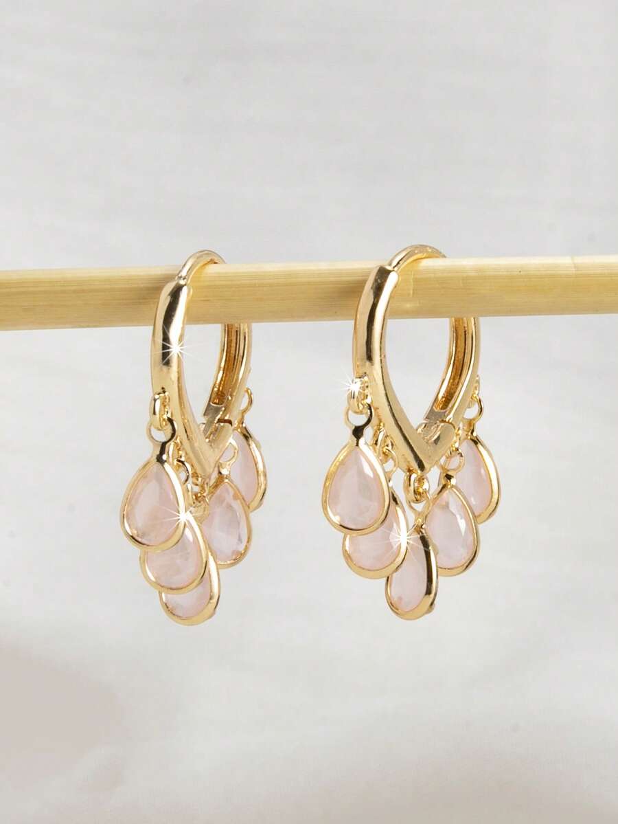 Delicate Gold-Tone Huggie Earr - Drop Earrings บทวิจารณ์และราคา