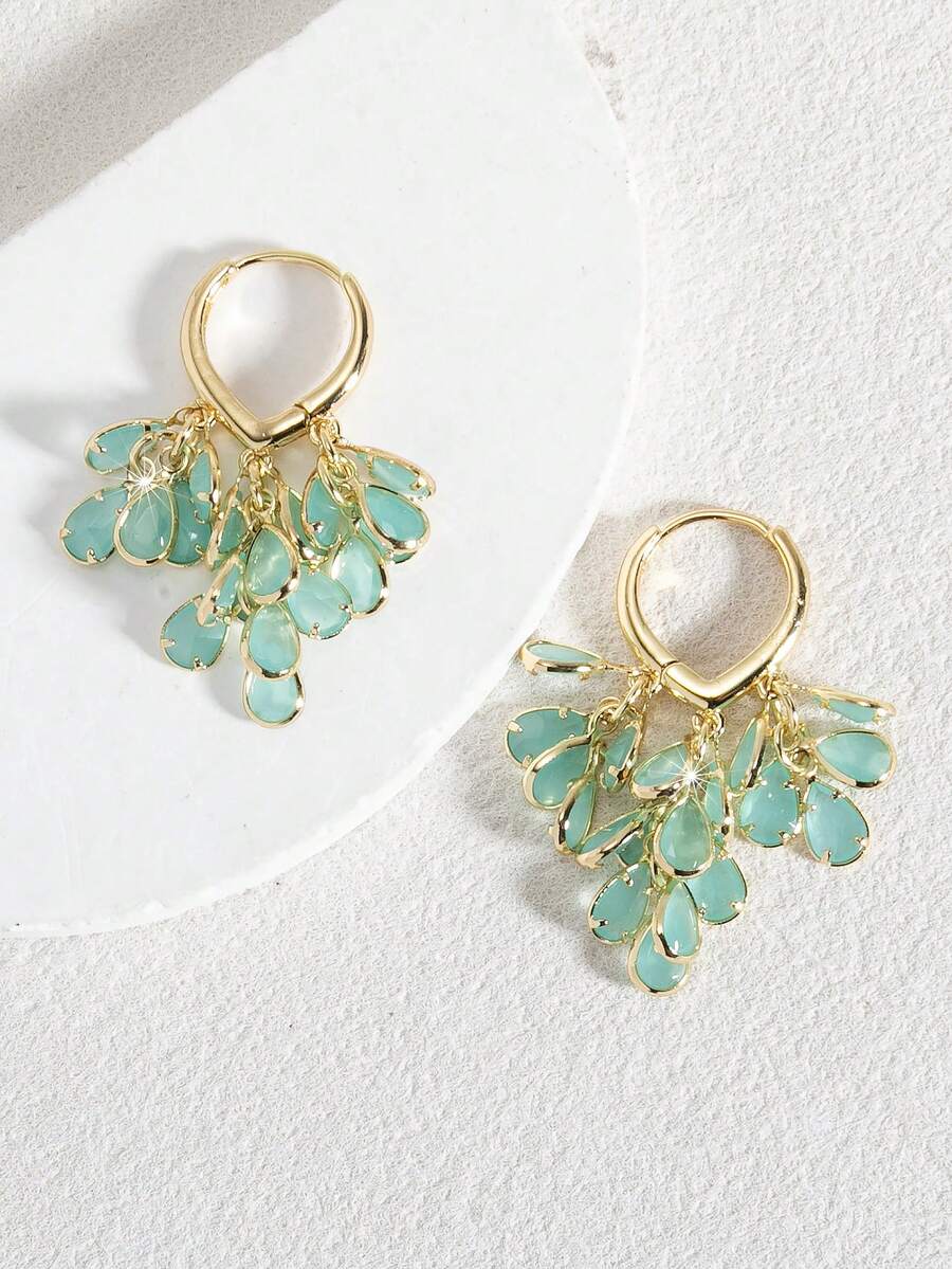 Delicate Gold-Tone Huggie Earr - Drop Earrings บทวิจารณ์และราคา