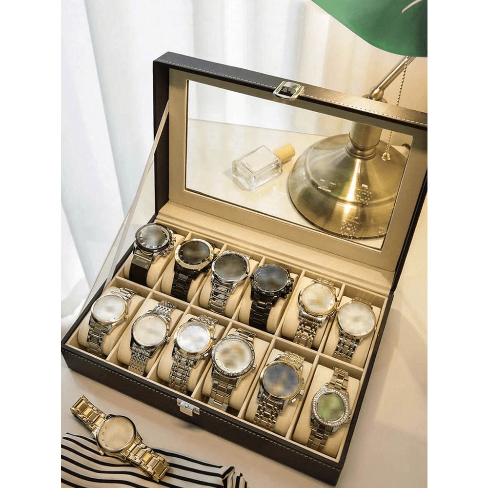1pc Big Capacity Leather Watch - Jewelry Watches Box บทวิจารณ์และราคา