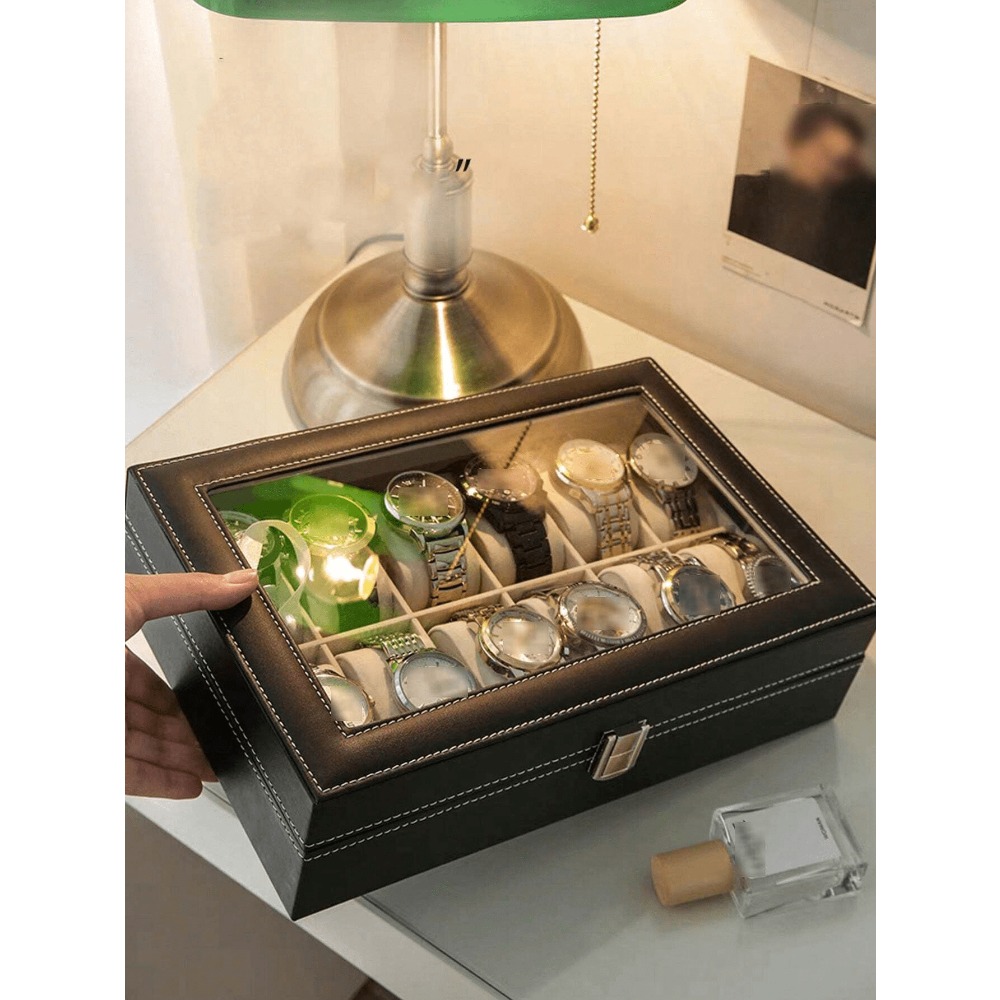 1pc Big Capacity Leather Watch - Jewelry Watches Box บทวิจารณ์และราคา
