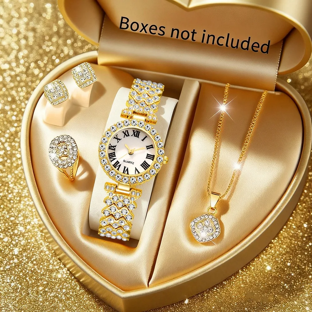 2026 5pcs Elegant Rhinestone W - Jewelry Clasp Watches บทวิจารณ์และราคา