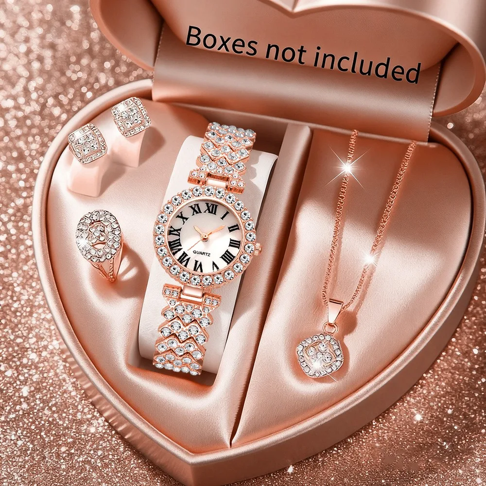 2026 5pcs Elegant Rhinestone W - Jewelry Clasp Watches บทวิจารณ์และราคา
