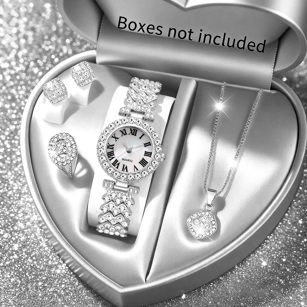 2026 5pcs Elegant Rhinestone W - Jewelry Clasp Watches บทวิจารณ์และราคา